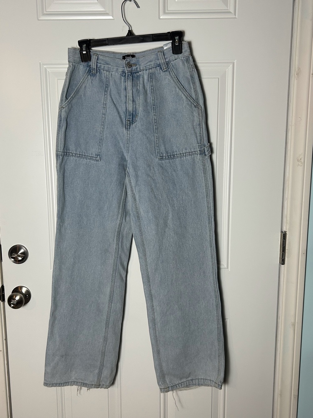 Simple Society Blue Women’s Carpenter Cargo Painter Jeans Sz 7/28 Streetwear